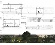 Art therapy center design, sections and elevations