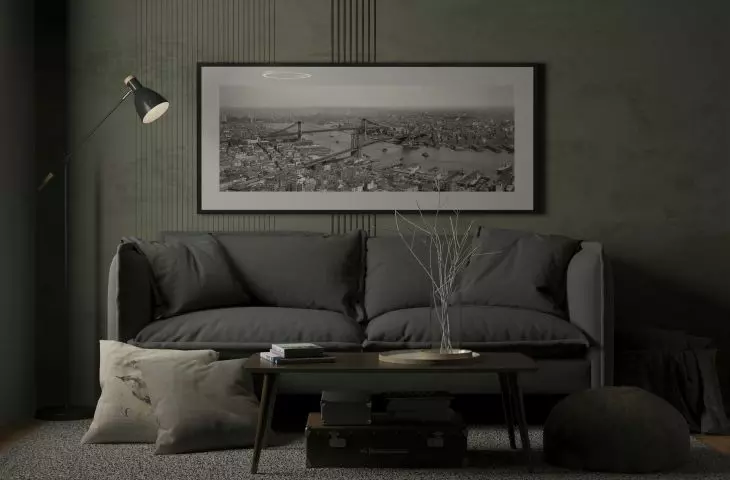 Interior in dark colors