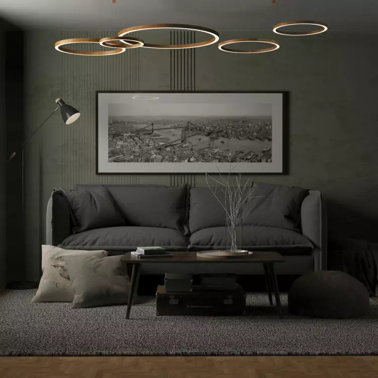 Interior in dark colors