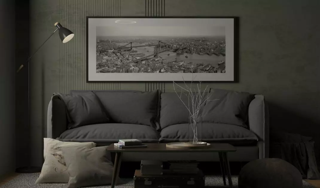 Interior in dark colors