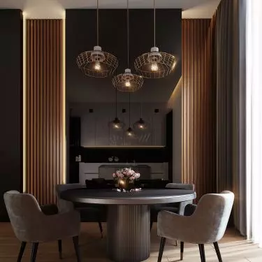 Interior in dark colors