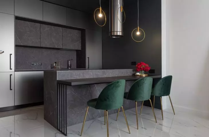 Interior in dark colors