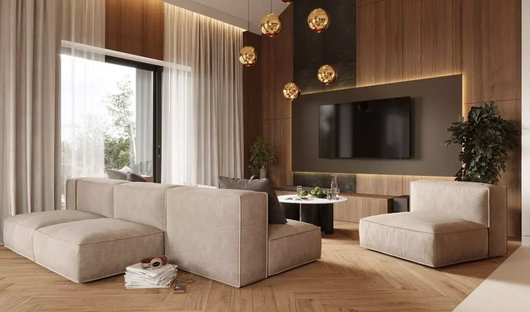 The house was designed in the style of a modern barn