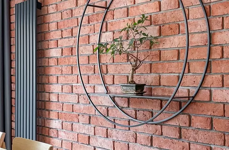 Drzewko bonsai umieszczono w specjalnie zaprojektowanej półce