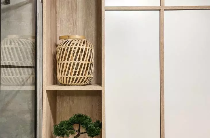 Bathroom interior, cabinet detail