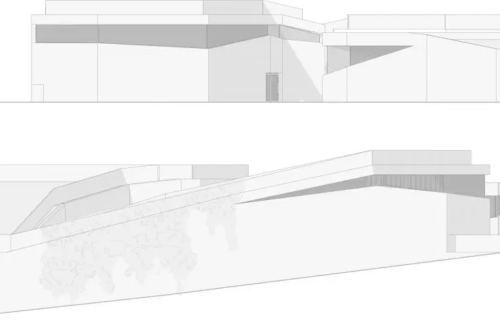 Projekt centrum społecznego w Vancouver, wschodnia i południowa elewacja