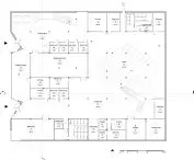 Projekt centrum społecznego w Vancouver, rzut poziomu -1.
