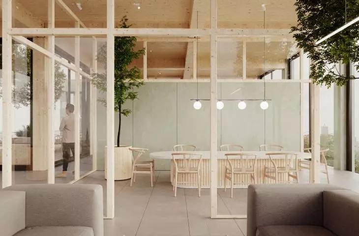 The project involves the creation of modular solutions that create additional common space in large panel buildings