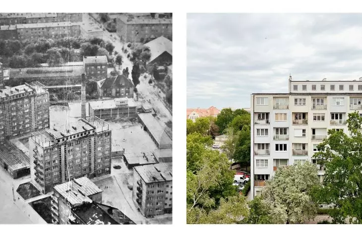 Buildings on Grunwaldzka Street on which the 