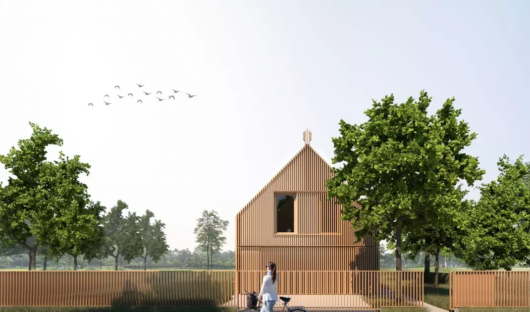 Projekt domu neutralnego klimatycznie, inspirowanego tradycyjną architekturą województwa mazowieckiego