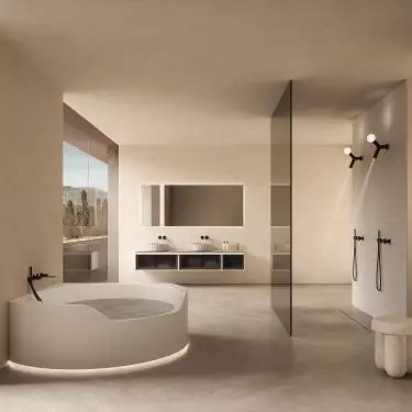 Bathtub with backlighting creates a unique atmosphere 
