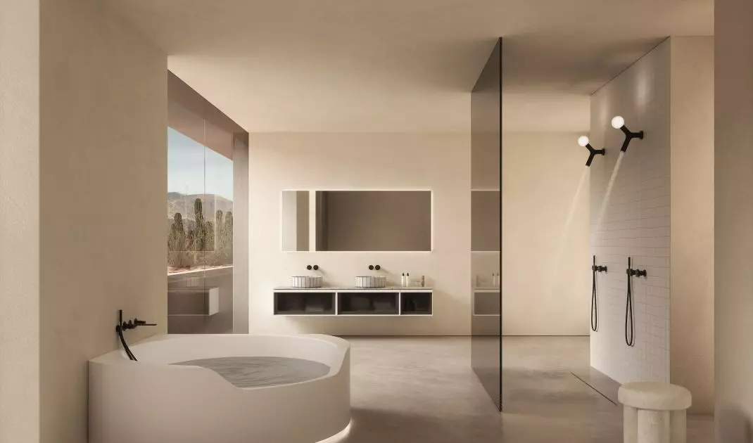 Bathtub with backlighting creates a unique atmosphere 