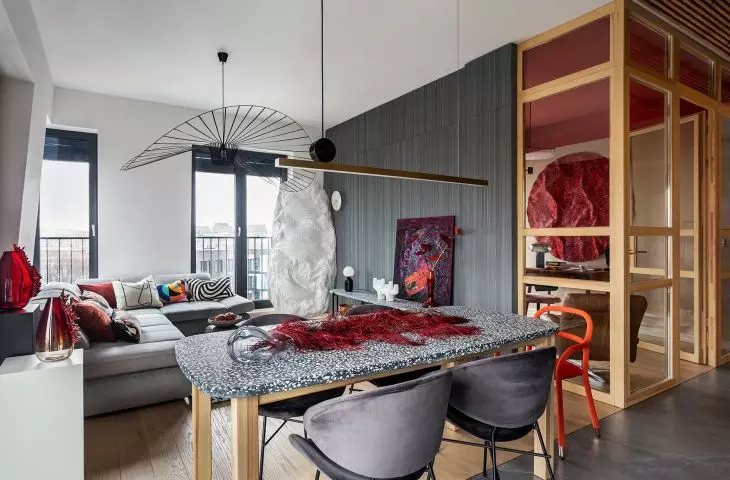 The apartment is located in the heart of Wroclaw, on an island surrounded by water