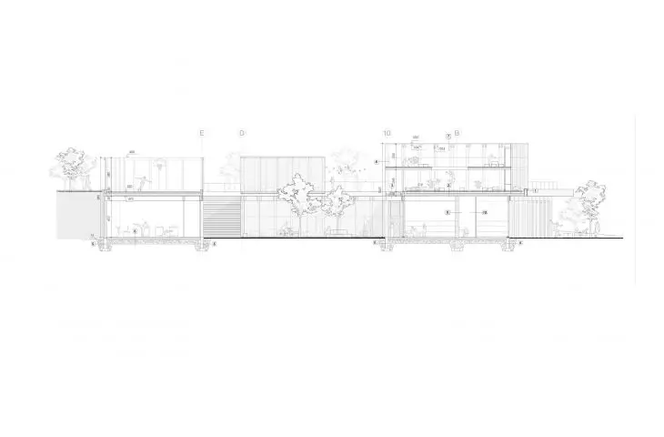 Community HUB project, cross-section A-A