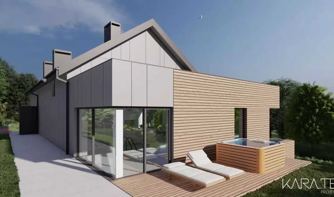 Projekt willi nad Jeziorem Rożnowskim
