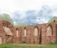 Ruins of the church in Steblewo, visualization
