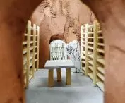 A porch with a store, a mock-up