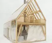 In colder weather, the partition can be closed and covered with curtains