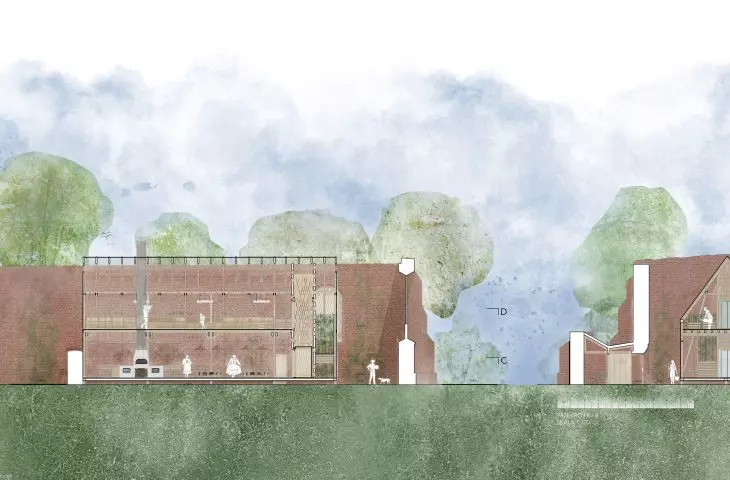 Revitalization of the church ruins in Steblewo, cross section