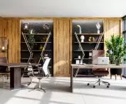 Toris desk with Fineze table and bookcases  