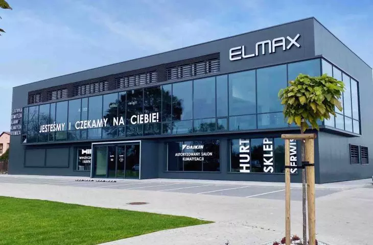 Budynek firmy Elmax w Tychach, gdzie zlokalizowany jest salon stacjonarny Elmax-Lighting