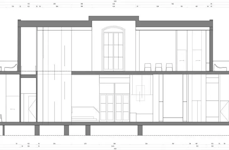 Projekt architektura współbycia, przekrój A-A