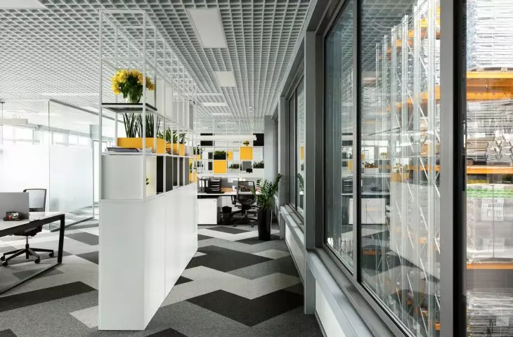 The most important thing in the office design was to find a way to properly combine storage and office space