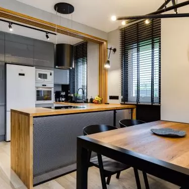 Dining room and kitchen