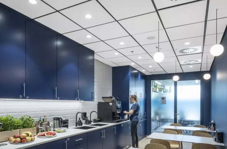 Ecophon acoustic systems in ISS Hub office, Norblin Factory, Warsaw, Poland