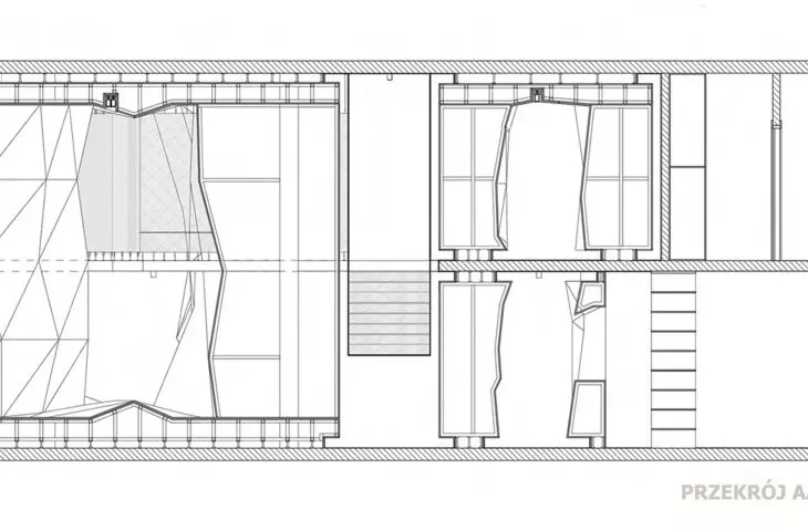 Gravity store design, cross-section A-A