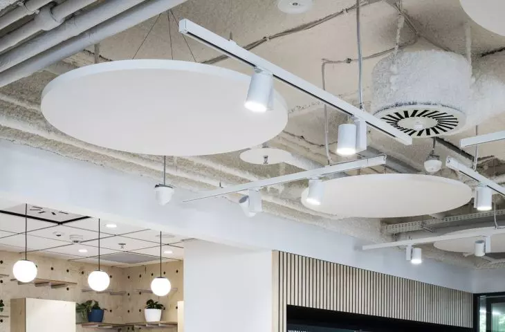 Ecophon acoustic systems in ISS Hub office, Norblin Factory, Warsaw, Poland