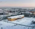  Oodi library in the background of the Helsinki skyline