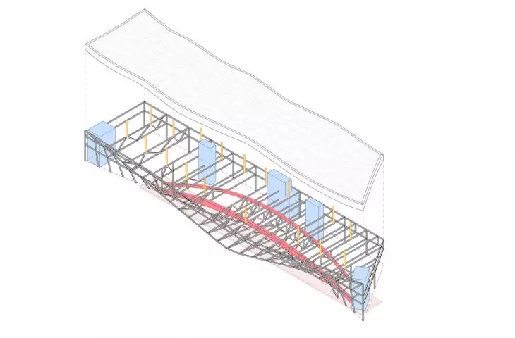Axonometric projection of the structure
