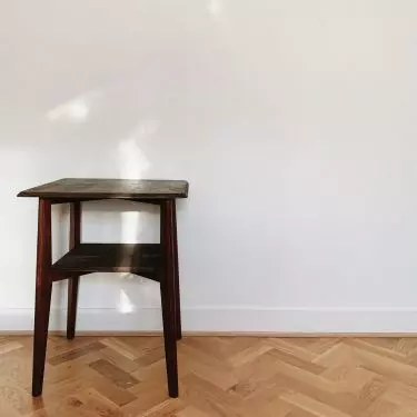Classically laid herringbone parquet flooring