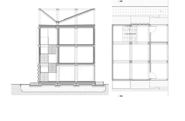 cross-sections of a residential facility