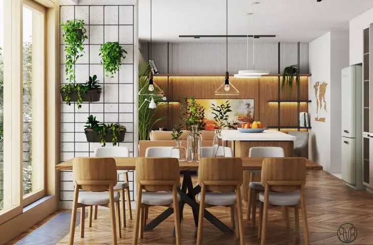 Dining room and living room