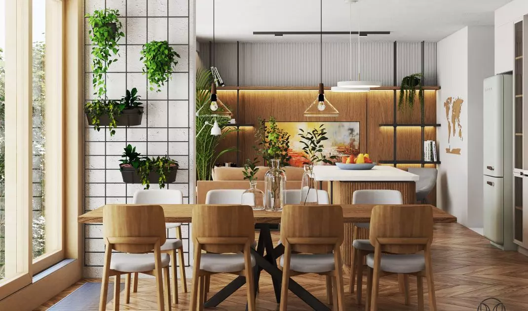 Dining room and living room