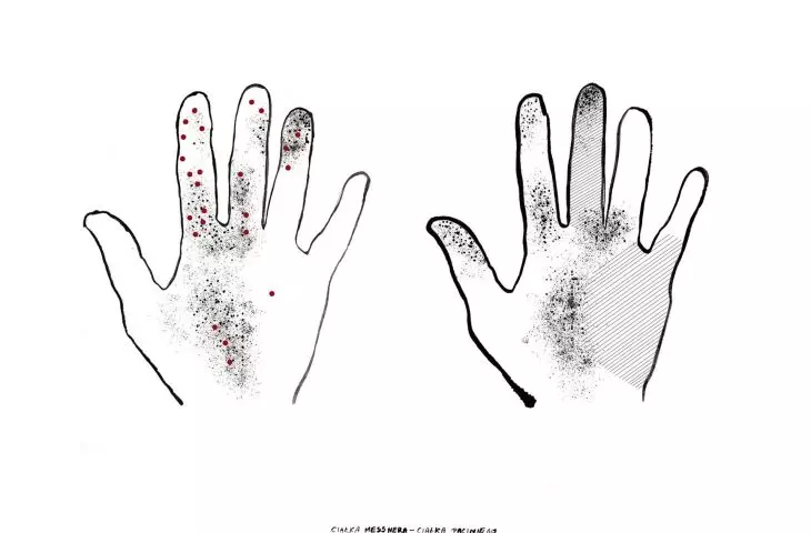 receptory dłoni; ilustracja na podstawie schematów anatomicznych