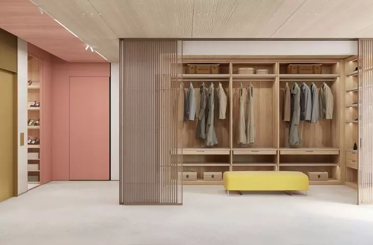 Extravagant colors combined with wood