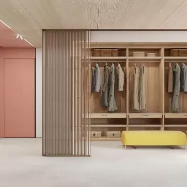 Extravagant colors combined with wood