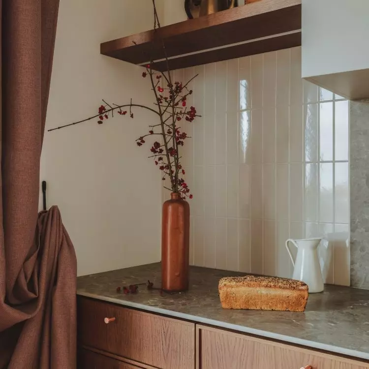Vintage elements appear throughout the interior