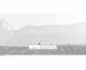 Cultural heritage interpretation center project, longitudinal cross section