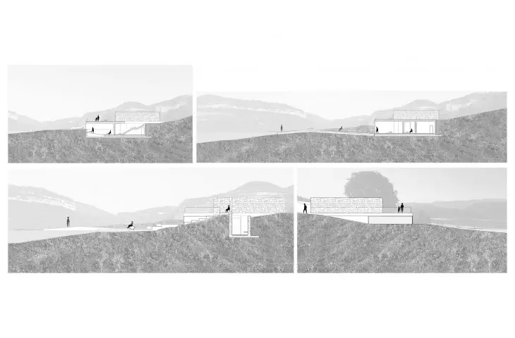 Cultural heritage interpretation center design, cross sections