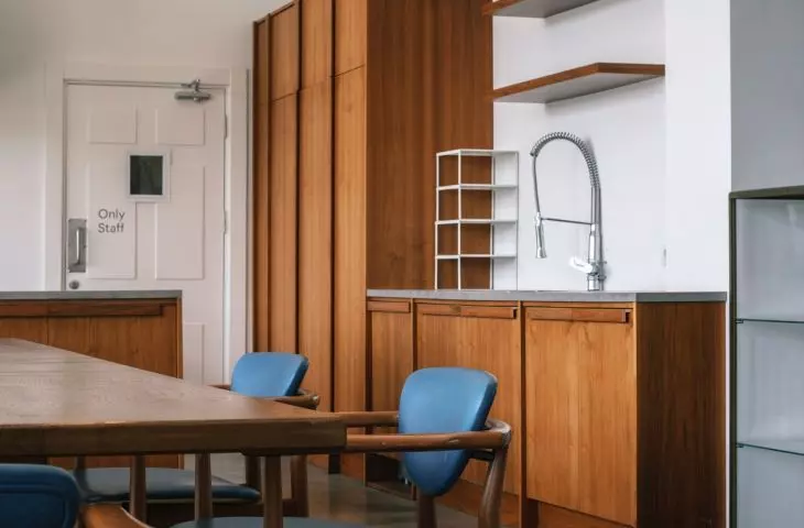 Wooden fronts of kitchen cabinets