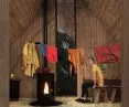 In the interior there is a cast iron stove on which you can prepare meals