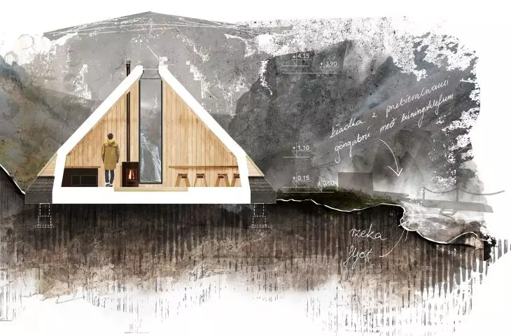 Projekt Islandzkie schronienie, przekrój
