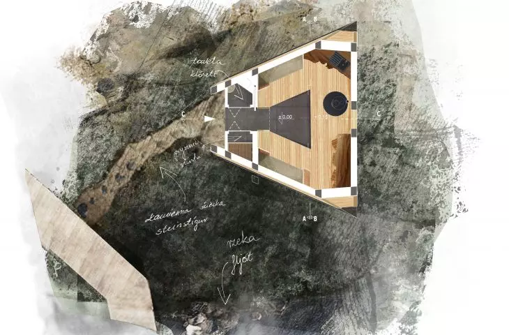 Projekt Islandzkie schronienie, rzut parteru