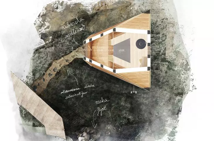 Projekt Islandzkie schronienie, rzut antresoli