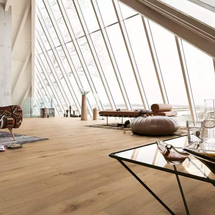 We can use wood in a universal color throughout the apartment