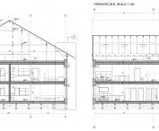Re-Wood Housing project, cross sections of one of the buildings